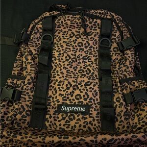 Supreme Cheetah Pattern Backpack - Brown and Black